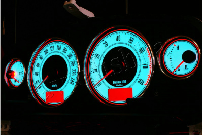 Toyota Avensis светодиодные шкалы (циферблаты) на панель приборов - дизайн 2