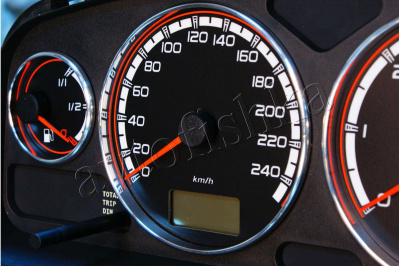 Toyota Avensis светодиодные шкалы (циферблаты) на панель приборов - дизайн 1