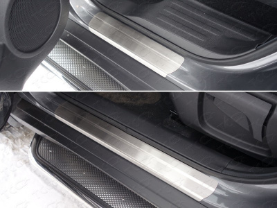 Nissan X-Trail (14–) Накладки на пороги (лист шлифованный) 1 мм